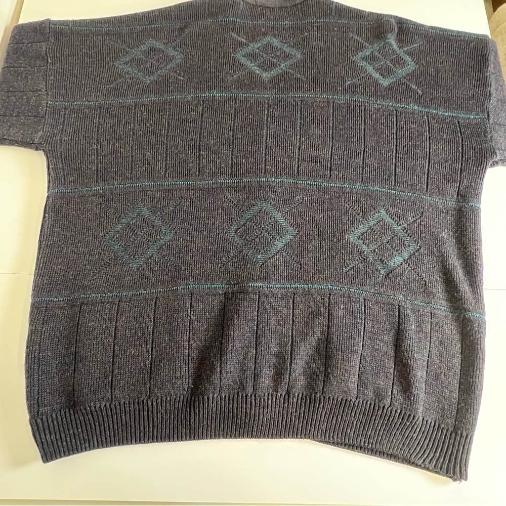 Vintage 1994 St Michael from Marks & Spencer Bluish Purple/Teal Cardigan Sweater - Picture 5 of 11